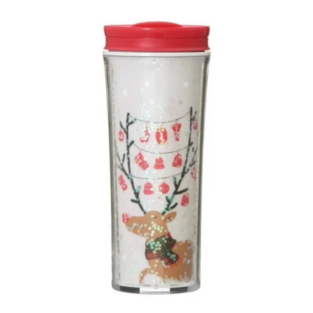 New in box Starbucks Japan Holiday Reindeer Glitter Christmas Tumbler 12oz